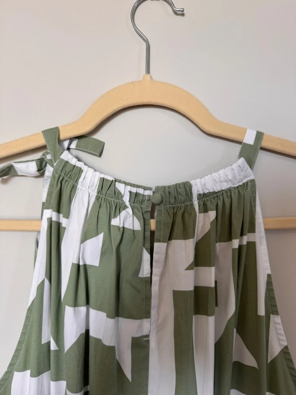 Lane Bryant Green and White Geometric Dress, Size 22/24 - Picture 3 of 6